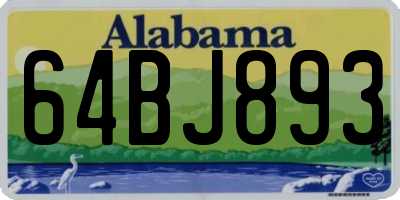 AL license plate 64BJ893