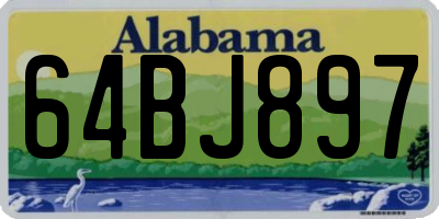 AL license plate 64BJ897