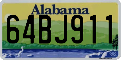 AL license plate 64BJ911