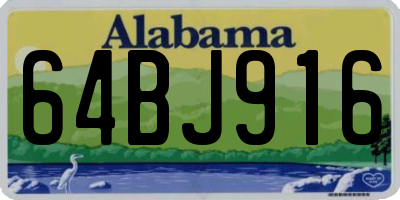 AL license plate 64BJ916