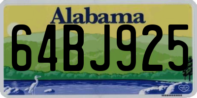 AL license plate 64BJ925