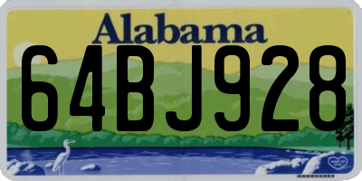 AL license plate 64BJ928