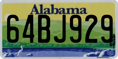 AL license plate 64BJ929