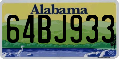 AL license plate 64BJ933
