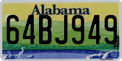 AL license plate 64BJ949