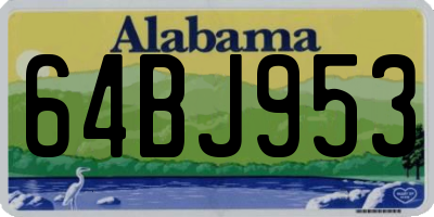 AL license plate 64BJ953