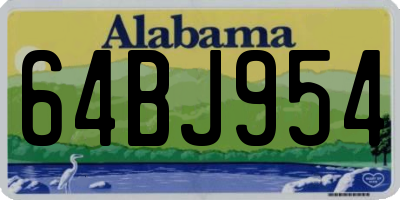 AL license plate 64BJ954
