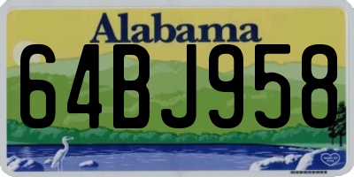 AL license plate 64BJ958