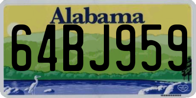AL license plate 64BJ959