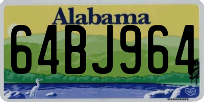 AL license plate 64BJ964