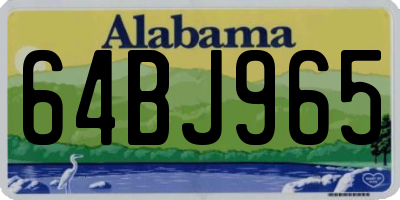 AL license plate 64BJ965