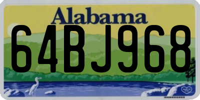 AL license plate 64BJ968