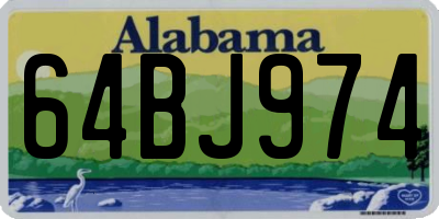 AL license plate 64BJ974