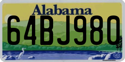 AL license plate 64BJ980