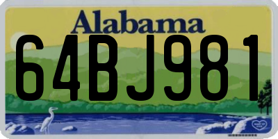 AL license plate 64BJ981