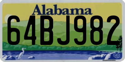 AL license plate 64BJ982