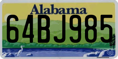 AL license plate 64BJ985