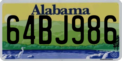 AL license plate 64BJ986