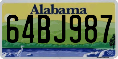 AL license plate 64BJ987