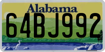 AL license plate 64BJ992