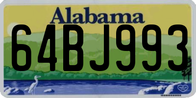 AL license plate 64BJ993