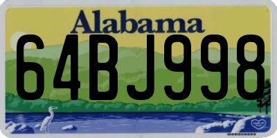 AL license plate 64BJ998