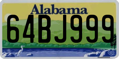 AL license plate 64BJ999