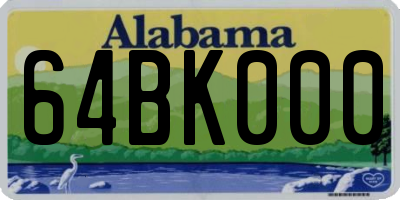 AL license plate 64BK000