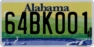 AL license plate 64BK001
