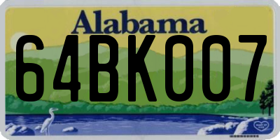 AL license plate 64BK007
