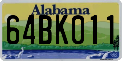 AL license plate 64BK011