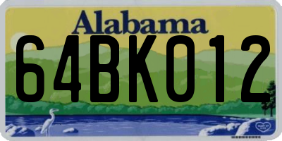 AL license plate 64BK012