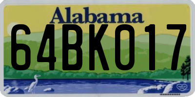 AL license plate 64BK017