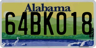 AL license plate 64BK018