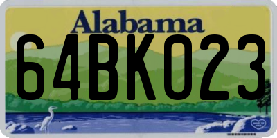 AL license plate 64BK023
