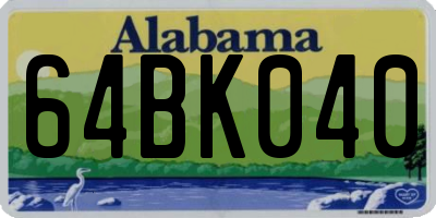 AL license plate 64BK040