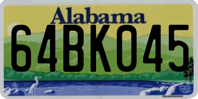 AL license plate 64BK045