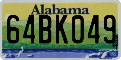AL license plate 64BK049