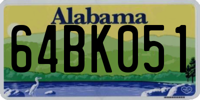 AL license plate 64BK051