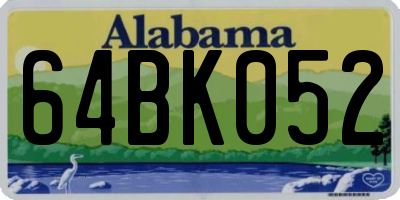 AL license plate 64BK052