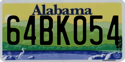 AL license plate 64BK054