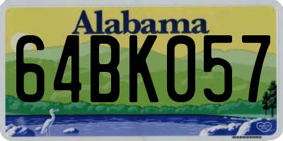 AL license plate 64BK057