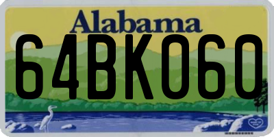 AL license plate 64BK060