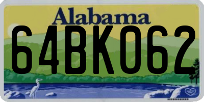 AL license plate 64BK062