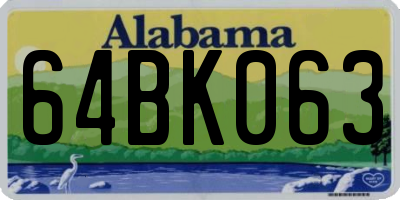 AL license plate 64BK063
