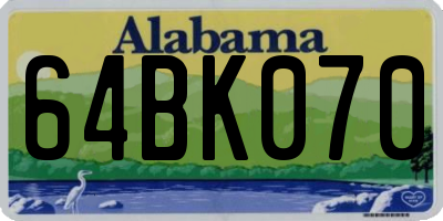 AL license plate 64BK070