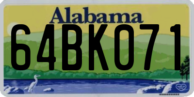 AL license plate 64BK071