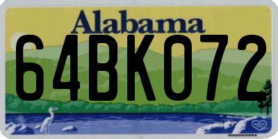 AL license plate 64BK072