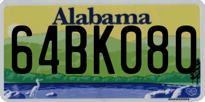 AL license plate 64BK080