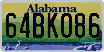 AL license plate 64BK086